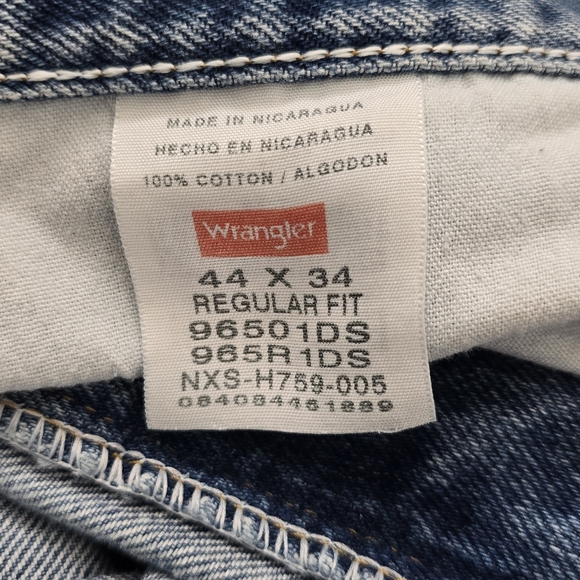 Wrangler Mens Regular Fit Medium Wash Denim Jeans Big Tall Size 44x34 - Picture 6 of 7